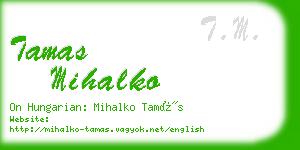 tamas mihalko business card